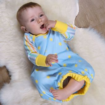 Beaming Baby Organic Cotton Baby Gown Star and Stripe