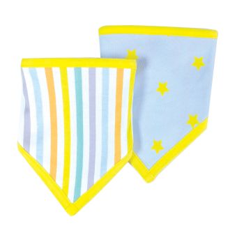 Beaming Baby Organic Cotton Bandana Bib Stripe and Star Pack of 2