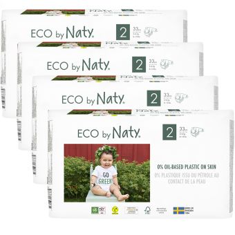 Made from natural and renewable materials, Eco by Naty, Mini Box, (132 nappies), 4 packs, Bulk Buy Savings!